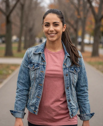 Sofia, a real-world U.S. single enjoying an outdoor walk after matching on Loviaflame